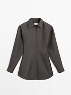 100% silk fitted flowing shirt - LIMITED