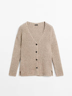 Flecked knit cardigan