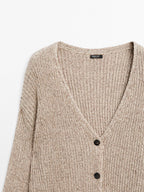 Flecked knit cardigan