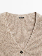 Flecked knit cardigan