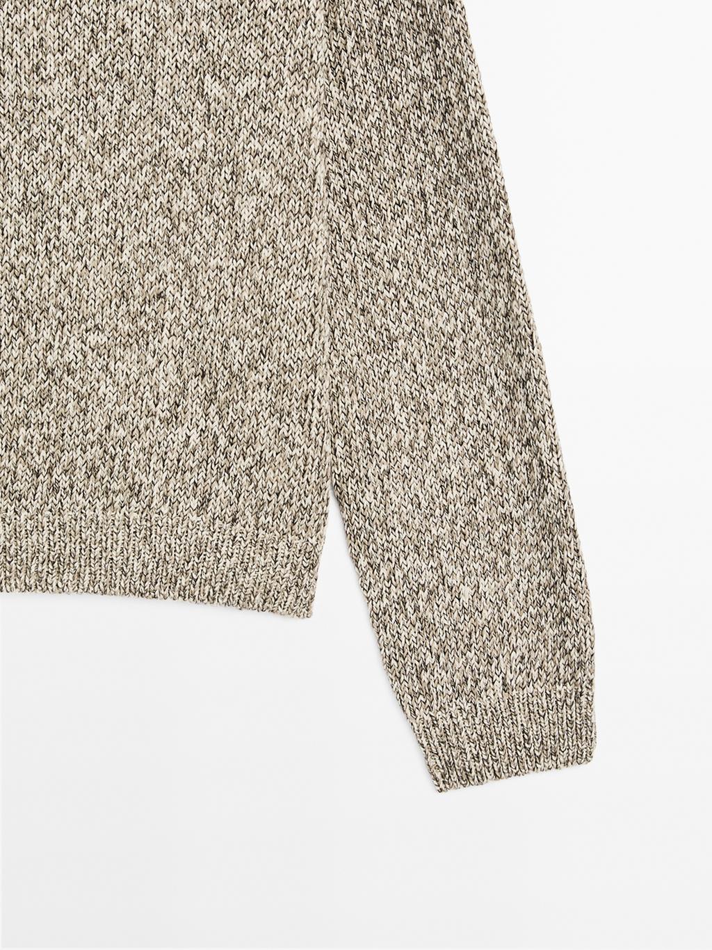 Mouline boat neck knit sweater
