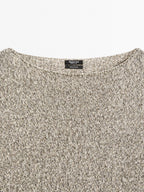 Mouline boat neck knit sweater