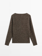 Mouline V-neck knit jumper