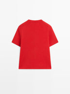 Short sleeve knit cardigan with button details