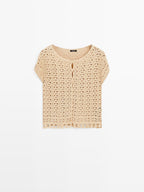 Cutwork crochet cardigan