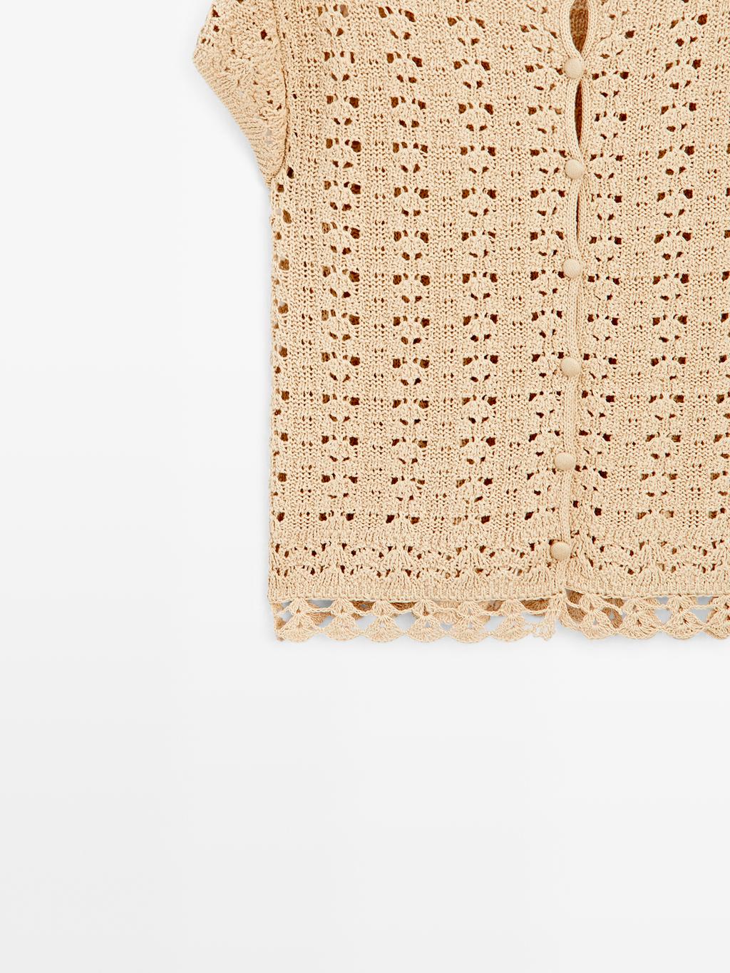 Cutwork crochet cardigan