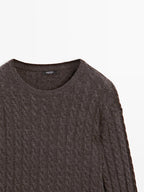 Wool blend cable-knit sweater