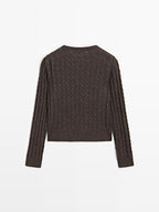 Wool blend cable-knit sweater