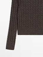 Wool blend cable-knit sweater