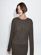 Wool blend cable-knit sweater