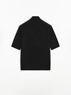 Short sleeve 100% wool knit sweater