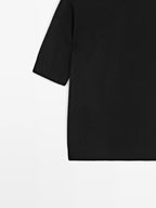 Short sleeve 100% wool knit sweater