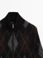 Wool and alpaca argyle cardigan