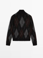 Wool and alpaca argyle cardigan