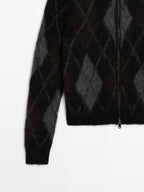 Wool and alpaca argyle cardigan