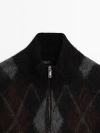 Wool and alpaca argyle cardigan