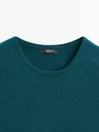 Knit wool blend sweater with short sleeves