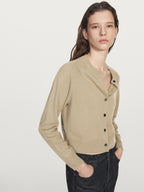 Knit cardigan with raglan sleeves