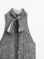 Alpaca and wool knit halterneck top