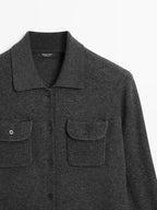 Wool blend cardigan with pocket details