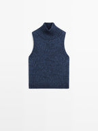 Turtleneck knit vest