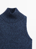 Turtleneck knit vest
