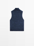 Turtleneck knit vest