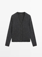 Wool blend V-neck cardigan