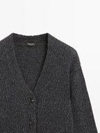 Wool blend V-neck cardigan