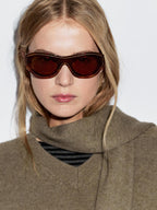 100% wool knit sweater with scarf and pocket