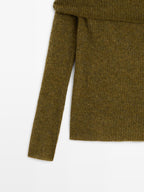 Off-the-shoulder knit sweater