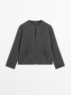 Knit cardigan with button detail