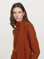 Wool blend sweater with scarf detail