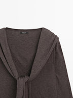 Knit sweater with multiway sleeves