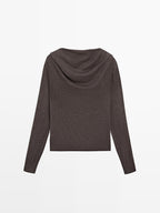 Knit sweater with multiway sleeves