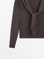 Knit sweater with multiway sleeves