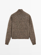 Mouline knit alpaca and wool blend turtleneck sweater