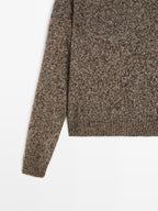 Mouline knit alpaca and wool blend turtleneck sweater