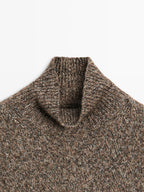 Mouline knit alpaca and wool blend turtleneck sweater