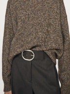 Mouline knit alpaca and wool blend turtleneck sweater