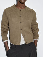 100% wool raglan sleeve knit cardigan