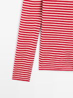 Striped long sleeve knit sweater