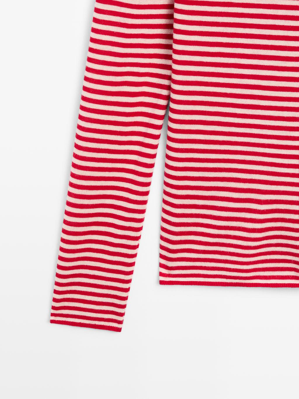 Striped long sleeve knit sweater