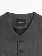 100% wool suit waistcoat
