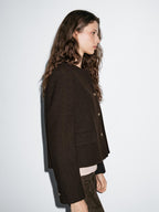 Cropped jacket with buttons