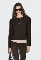 Cropped jacket with buttons