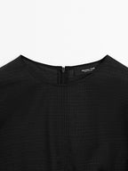 Wool blend blouse with belt