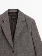 Flecked 100% linen blazer