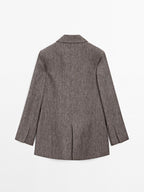 Flecked 100% linen blazer