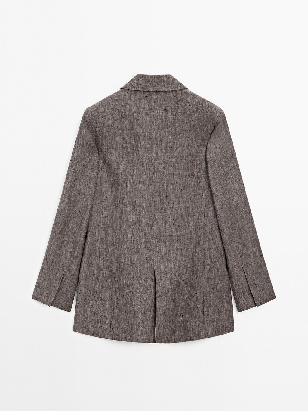 Flecked 100% linen blazer